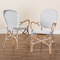 Baxton Studio Naila Classic French Black and White Weaving and Natural Brown Rattan Dining Chair, PK2 210-2PC-12697 - alternate 8